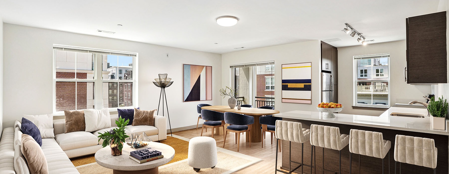 apartment kitchen at flats at 131 apartments in downtown beverly ma