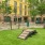 a park in front of a building