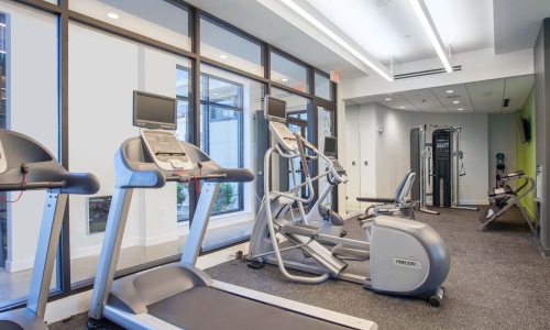 gym at flats at 131 apartments in beverly ma at the beverly collection